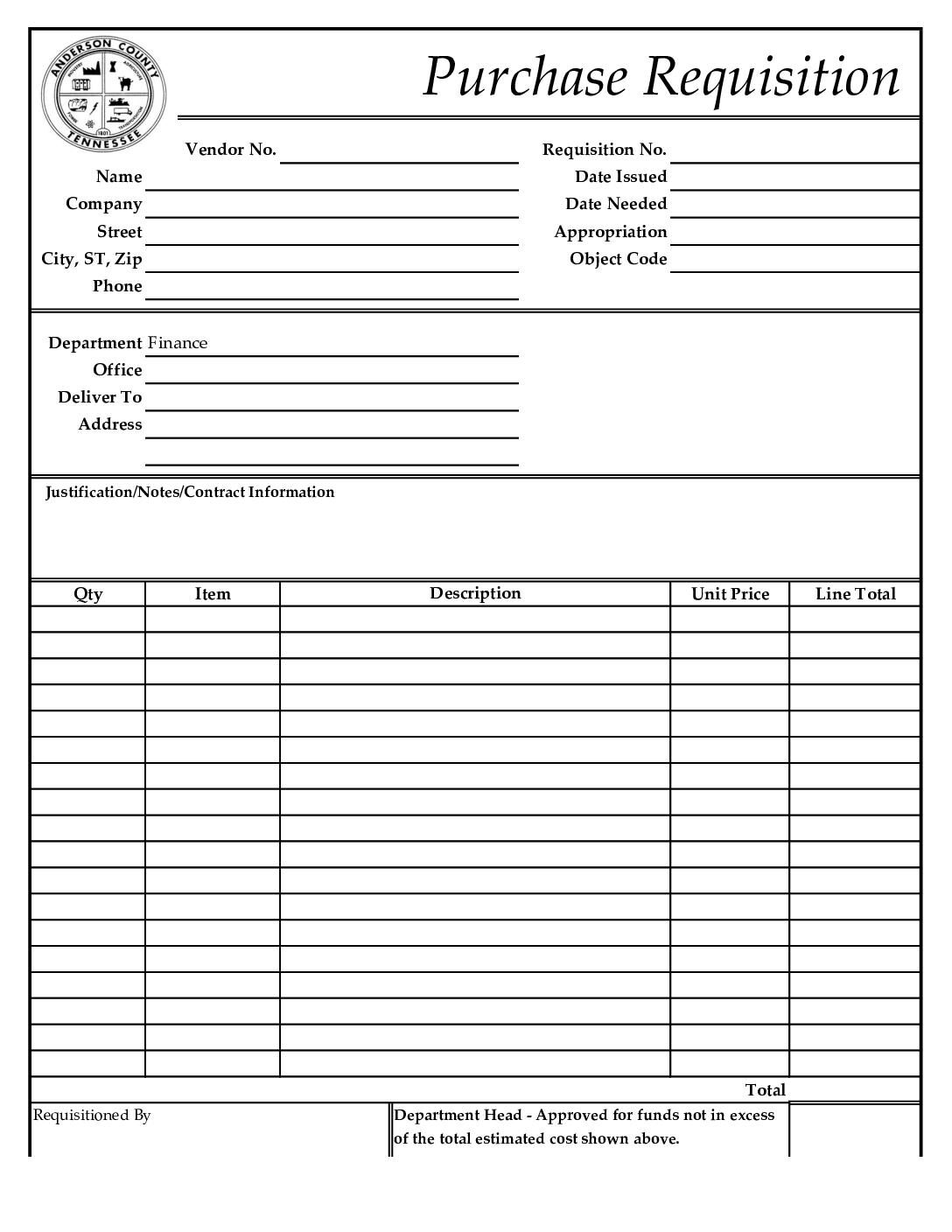 Purchase Requistion Form